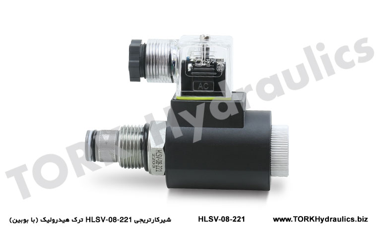 شیر کنترل فشار کارتریجی بوبین دار ترک هیدرولیک, Cartridge pressure control valve with hydraulic cracks