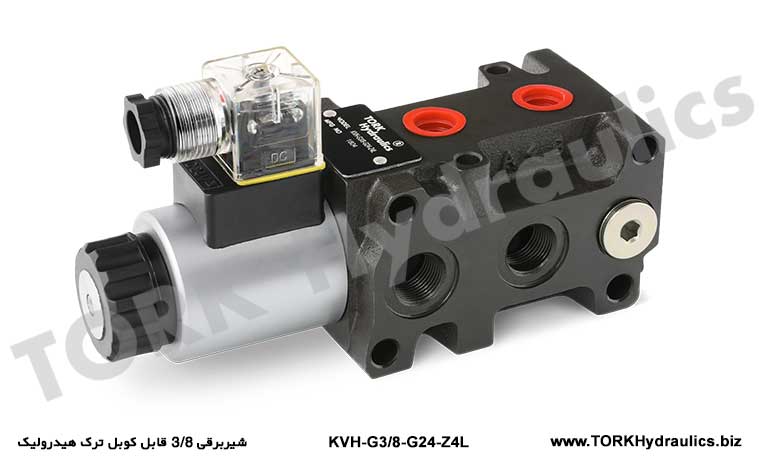 شیربرقی 3/8 قابل کوبل ترک هیدرولیک , Solenoid valve that can be connected to hydraulic crack KVH-G3/8-G24-Z4L