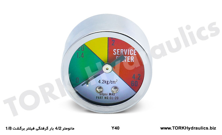 مانومتر هیدرولیک فیلتر برگشت 4/2 بار گرفتگی, مقياس الضغط الهيدروليكي، مرشح العودة، حمولة انسداد 2.4