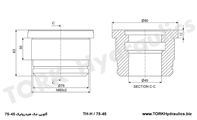 گلویی جک هیدرولیک 45-75, Boğaz hidrolik kriko 45-75