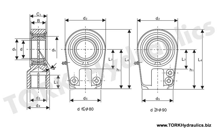 قرقری سرجک داخل 20 رزوه M16x1.5 هیدرولیک, Head pulley inside 20 threads M16x1.5 hydraulic