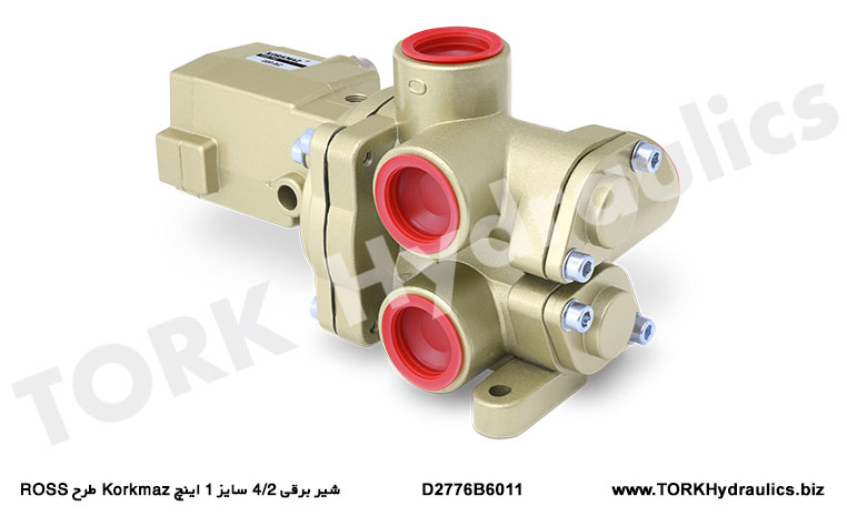 شیر برقی 4/2 سایز 1 اینچ Korkmaz طرح ROSS, Solenoid valve 4/2 size 1 inch Korkmaz design ROSS