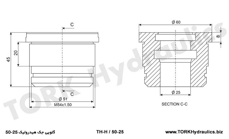 گلویی جک هیدرولیک 25-50, Boğaz hidrolik kriko 25-50
