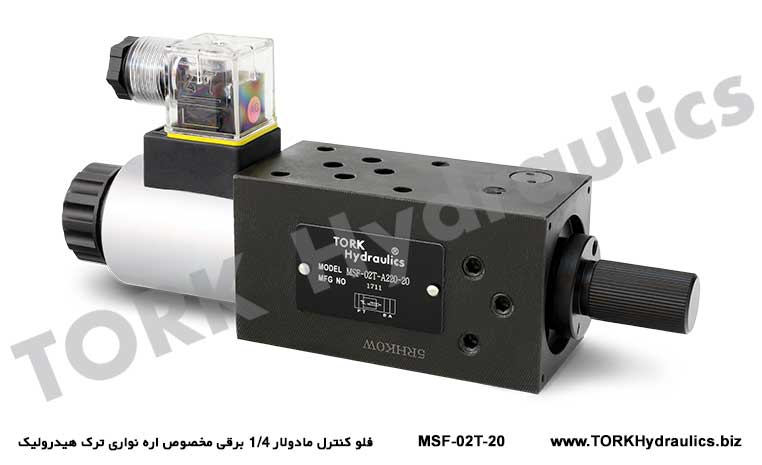 فلو کنترل مادولار 1/4 برقی مخصوص اره نواری ترک هیدرولیک, MSF-02T-20 NG6 MODÜLER HIZLI YAVAŞ VALFLERİ