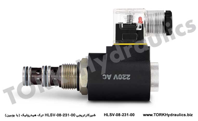 شیرکارتریجی HLSV-08-231 ترک هیدرولیک (با بوبین), 4/2 POPET VALFLER BUCHER