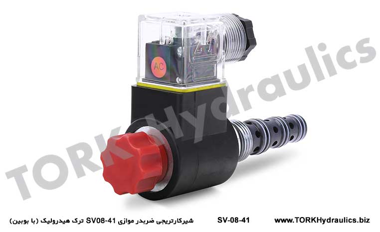 شیرکارتریجی ضربدر موازی SV08-41 ترک هیدرولیک (با بوبین), Cartridge Valfler